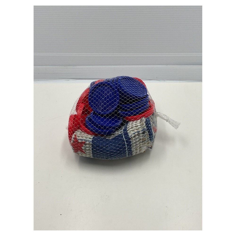 Large Patriotic Checkers Set 3" Pieces with Woven Rug Mat